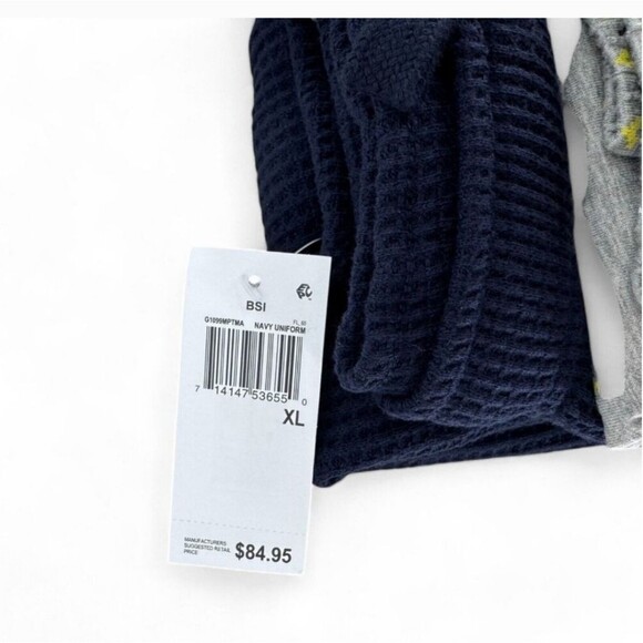 🎁Gap Men's 2 Pack Waffle Knit Thermal Jogger Pajama Pants Navy Gray sz XL $84 - Picture 4 of 7